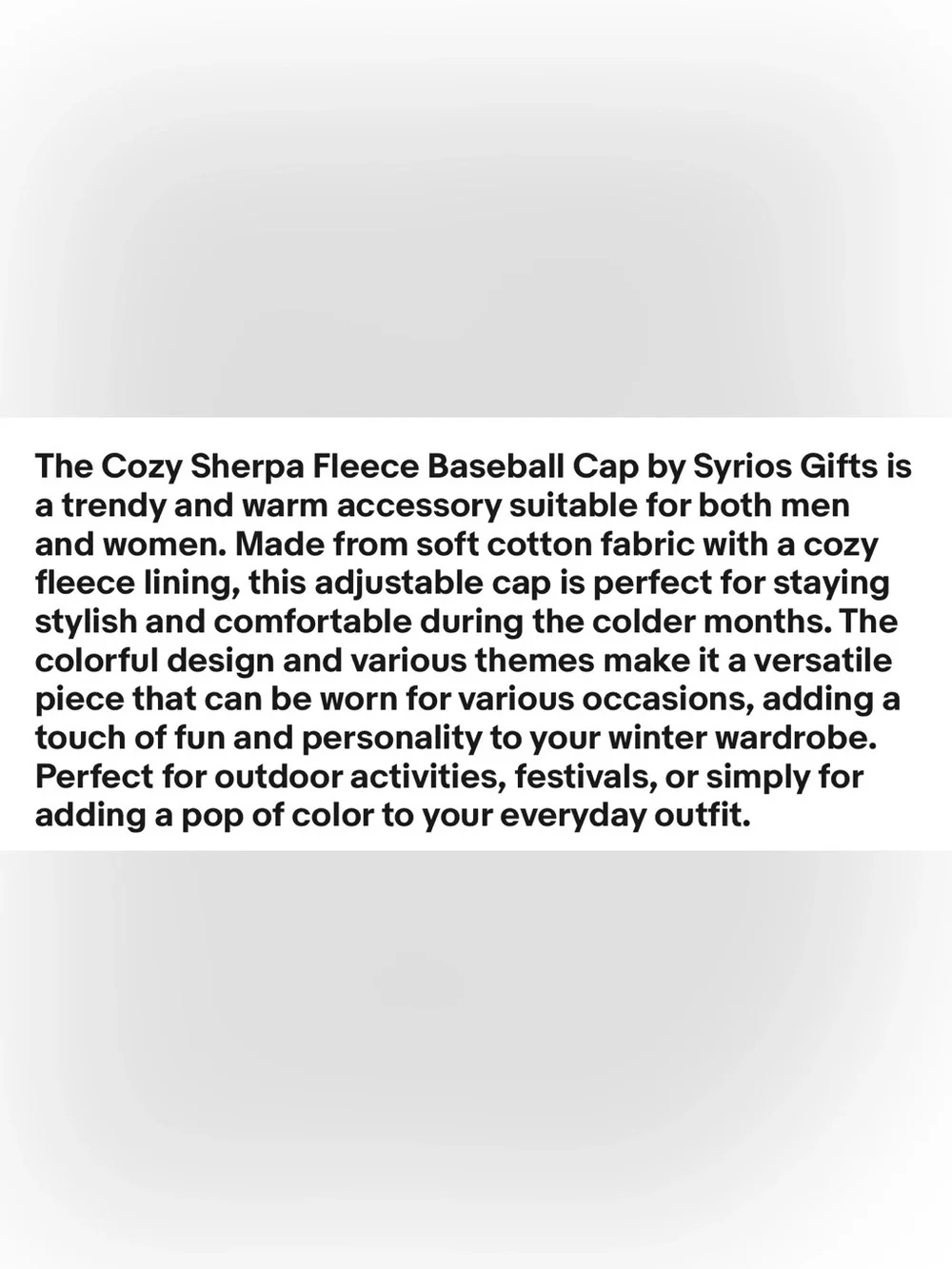 New Cozy Sherpa Baseball Cap - Cream